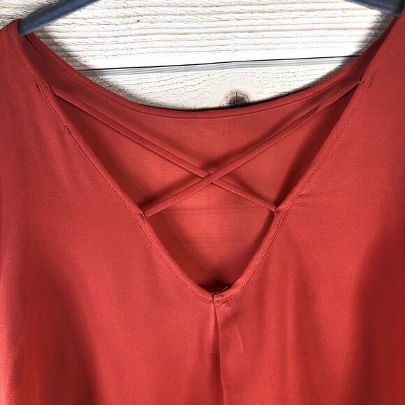 Kaitlyn Sheer Terra Cotta Blouse - Picture 5 of 9